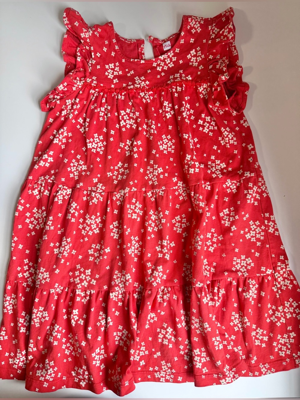 Tea size 7 tiered flutter sleeve dress ❤️